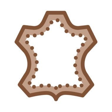 deri etiket ikonu vektörü. Deri etiket işareti. renk sembolü çizimi