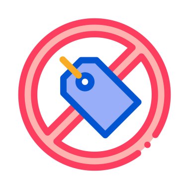 Etiket simge vektörünü karaladı. Etiket işaretinin üzerini çizmiş. renk sembolü çizimi