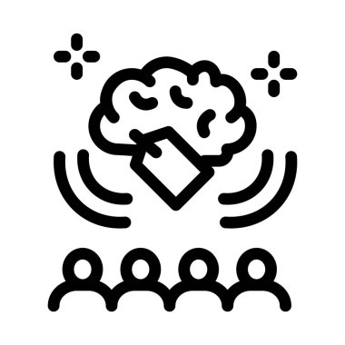 Fiyat insanlar beyin fırtınası ikon vektörü. Fiyat insanların beyin fırtınası işareti. izole edilmiş sınır sembolü çizimi