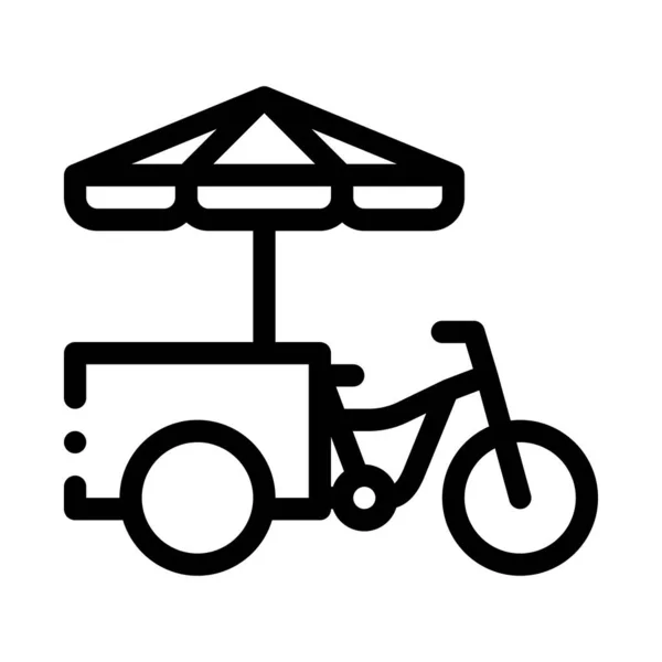 Вектор Значка Фаст Фуда Знак Быстрого Питания Велосипеде Иллюстрация Изолированного — стоковый вектор