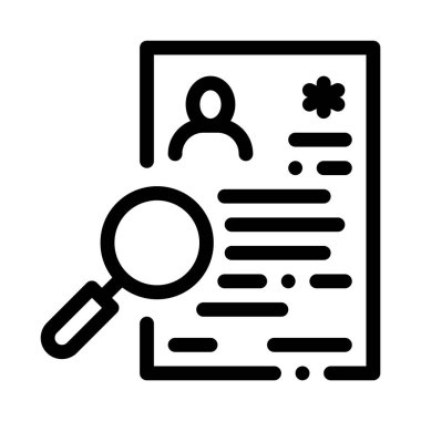 CV ikon vektörünü araştır. Araştırma CV işareti. izole edilmiş sınır sembolü çizimi