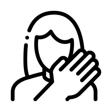 vurucu kadın ikon vektörü. Hit kadın işareti. izole edilmiş sınır sembolü çizimi