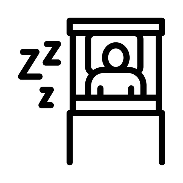 Menschliche Schlafzeit Bett Icon Vektor Menschliche Schlafzeit Bett Zeichen Isolierte — Stockvektor