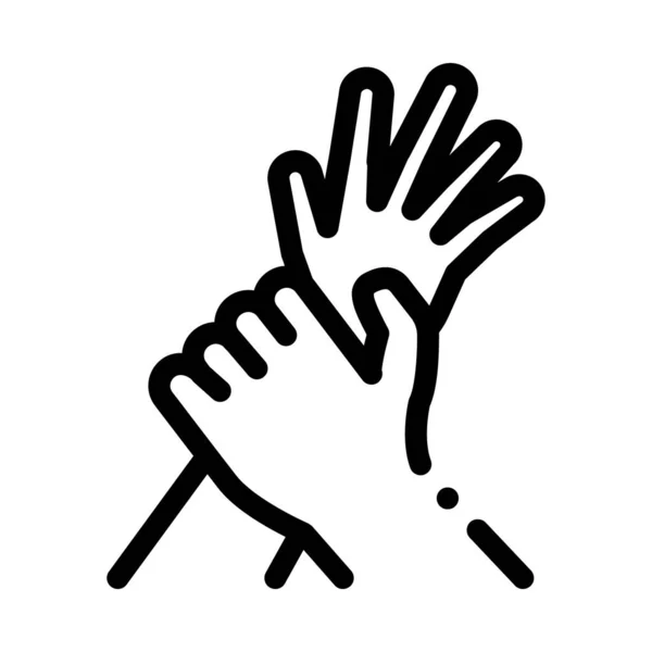 Рука Тримає Руку Зупинити Удар Піктограмою Вектор Рука Тримає Руку — стоковий вектор
