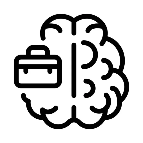 Business Case Brain Icon Vector Business Case Brain Sign Isolated — Stock Vector