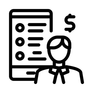 İş adamı akıllı telefon ikon vektörü konuşuyor. İşadamı akıllı telefon işareti konuşuyor. izole edilmiş sınır sembolü çizimi