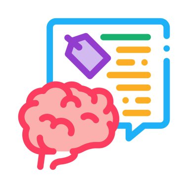 Beyin fiyatı bilgi ikonu vektörü. Beyin fiyat bilgisi işareti. renk sembolü çizimi