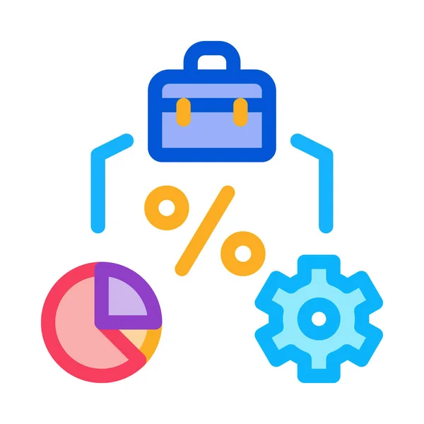 Procent Business Case Infographic Tandwielpictogram Vector Procent Business Case Infographic — Stockvector