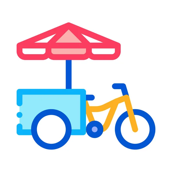 Вектор Значка Фаст Фуда Знак Быстрого Питания Велосипеде Цветные Символы — стоковый вектор