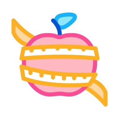 meyve elması ölçüm kablosu ikon vektörü. meyve elması ölçme kablosu işareti. renk sembolü çizimi