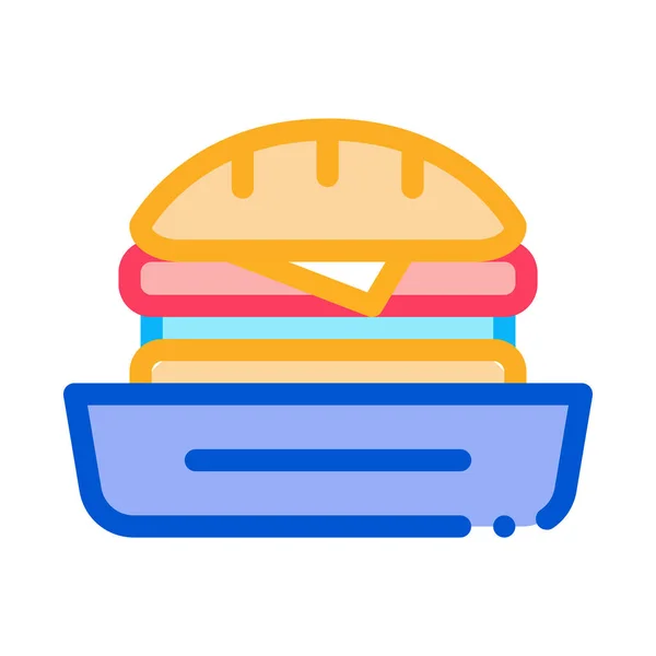 汉堡包快餐图标向量 汉堡包快餐标志 彩色符号图解 — 图库矢量图片