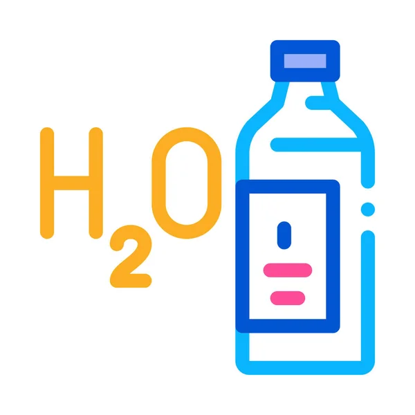 Agua H2O Botella Icono Vector Signo Botella Agua H2O Ilustración — Archivo Imágenes Vectoriales