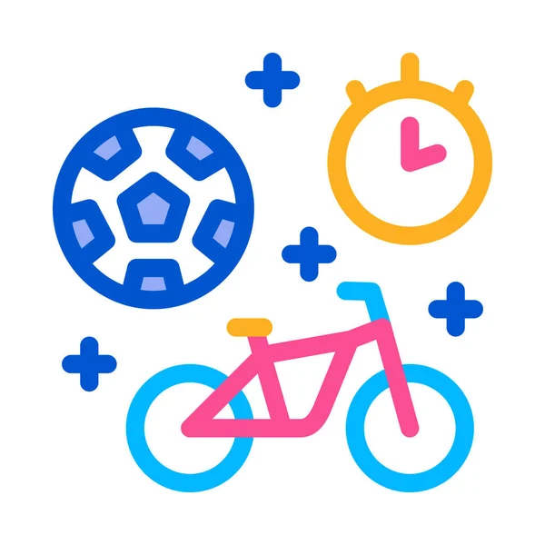 축구와 자전거 스포츠 아이콘 미식축구와 자전거 색각화 — 스톡 벡터