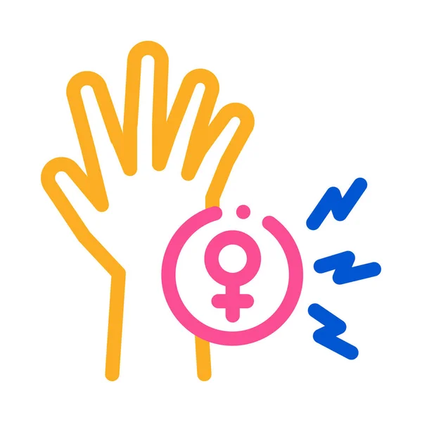 Vecteur Icône Main Féminine Signe Féminin Illustration Symbole Couleur — Image vectorielle