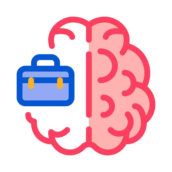 Business Case Brain Icon Vector Business Case Brain Sign Color — Stock Vector