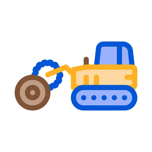 Zaznamenávám Vektor Ikony Traktoru Zaznamenávám Traktor Ilustrace Barevného Symbolu — Stockový vektor