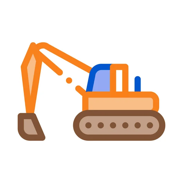 Road Repair Excavator Icon Vector Road Repair Excavator Sign Color — Stock Vector