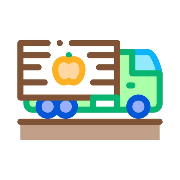 Fruit Delivering Cargo Icon Vector Fruit Delivering Cargo Sign Color — Stock Vector