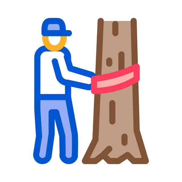 Tree Felling Icon Vector Tree Felling Sign Color Symbol Illustration — Stock Vector