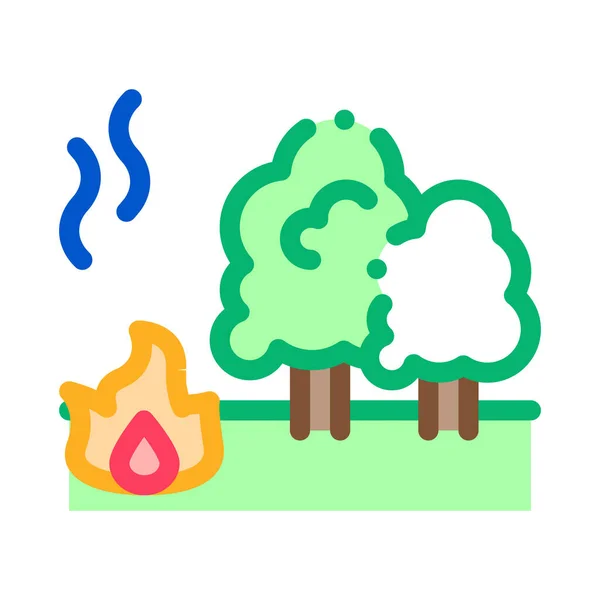 Vetor Ícone Fogo Floresta Sinal Incêndio Florestal Ilustração Símbolo Cor — Vetor de Stock