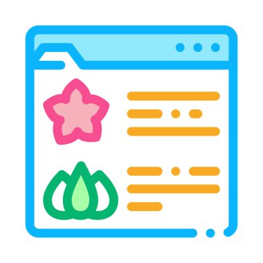 Çiçekçi sitesi ikon vektörü. Çiçekçi web sitesi işareti. renk sembolü çizimi