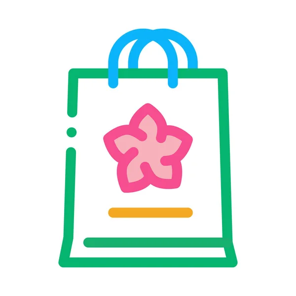 Flower Shop Bag Icon Vector Flower Shop Bag Sign Color — Stock Vector