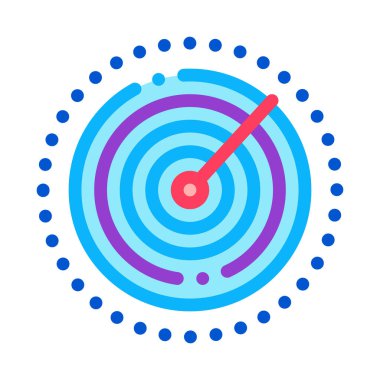Hava seyrüsefer radarı ikon vektörü. Hava seyrüsefer radar göstergesi. renk sembolü çizimi