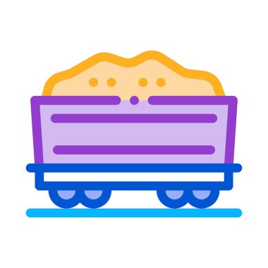 Demiryolu taşıyıcısı ve ulaşım ikonu vektörü. Demiryolu taşıma ve taşıma tabelası. renk sembolü çizimi