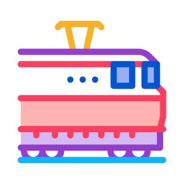 Elektrikli tren ikonu vektörü. Elektrikli tren tabelası. renk sembolü çizimi