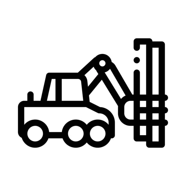 Logging Maschine Symbol Vektor Holzfällerschild Isolierte Kontursymboldarstellung — Stockvektor