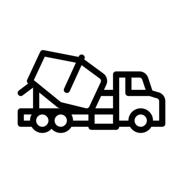 Betonnen Mixer Truck Icoon Vector Betonmixer Vrachtwagenbord Geïsoleerde Contoursymbool Illustratie — Stockvector