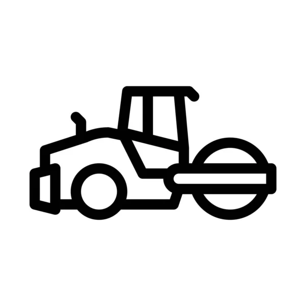 Straßenreparaturarbeiten Traktor Symbol Vektor Straßenreparaturarbeiten Traktor Schild Isolierte Kontursymboldarstellung — Stockvektor