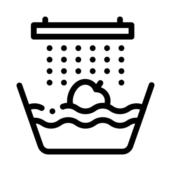 苹果水洗图标向量 苹果水洗标志 孤立等高线符号图解 — 图库矢量图片