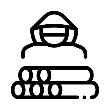 Orman suç ikonu vektörü. Orman suçları işareti. izole edilmiş sınır sembolü çizimi