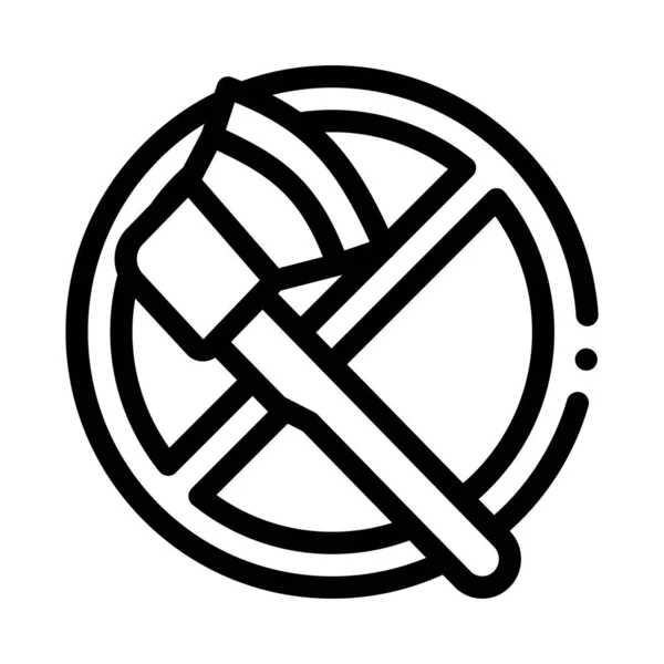 Skreślony Wektor Ikony Siekiery Wykreślony Znak Siekiery Odizolowany Symbol Konturu — Wektor stockowy