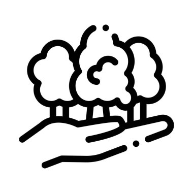 Orman güvenli ikon vektörü. Orman tabelası. izole edilmiş sınır sembolü çizimi