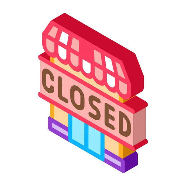 Closed Shop Icon Vector Isometric Closed Shop Sign Color Isolated — Stock Vector