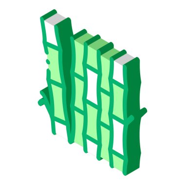 Bambu sap ikon vektörünü takip eder. İzometrik bambu sapı işareti. renk izole edilmiş sembol çizimi