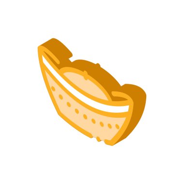 Üst kıvrımlı ikon vektörlü şapka. Üstü kıvrımlı işaretli izometrik şapka. renk izole edilmiş sembol çizimi