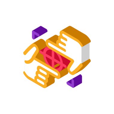 Hedef ikon vektörünü odaklıyor. İzometrik hedef odaklanma işareti. renk izole edilmiş sembol çizimi