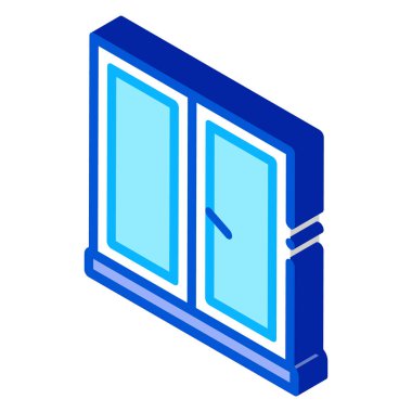 iki buçuk pencere simgesi vektörü. İzometrik yarım pencere işareti. renk izole edilmiş sembol çizimi