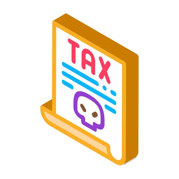 Tax Document Icon Vector Isometric Tax Document Sign Color Isolated — Stock Vector