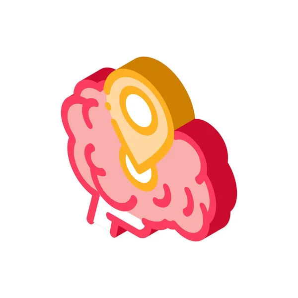 Bunama Beyin Konumu Gps Simge Vektörü Zometrik Bunama Beyin Konumu — Stok Vektör