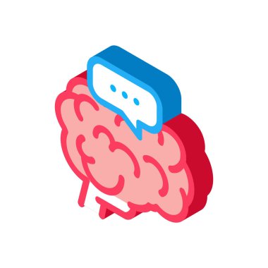 Bunama beyin ikonu vektörü. İzometrik bunama beyin işareti. renk izole edilmiş sembol çizimi