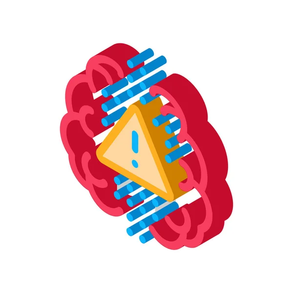 Utropstecken För Hjärnan Ikon Vektor Tecken Utropstecken För Isometrisk Hjärna — Stock vektor