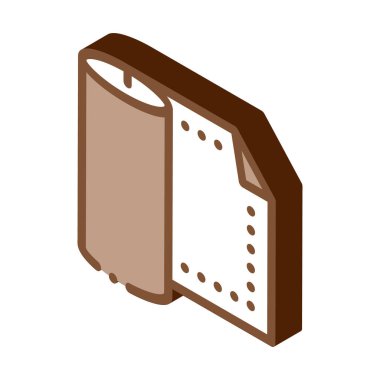 Deri tekstil rulo ikon vektörü. İzometrik deri tekstil rulo işareti. renk izole edilmiş sembol çizimi