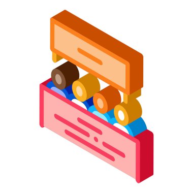 Çok ırklı insanlar ikon vektörüyle tanışıyor. İzometrik çok ırklı insanların buluşma işareti. renk izole edilmiş sembol çizimi