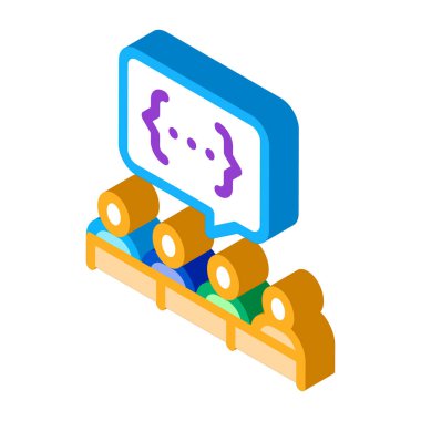 Seyirciler bir fikir ikonu vektörü ifade eder. İzometrik izleyiciler bir fikir belirtisidir. renk izole edilmiş sembol çizimi