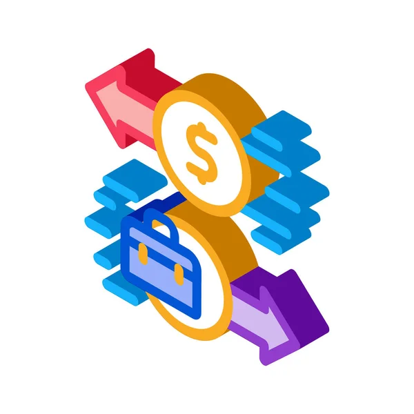 Illustration vectorielle d'icône isométrique de paiement de service d'affaires — Image vectorielle