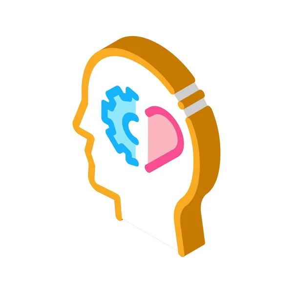 Human think about heart health isometric icon vector illustration — Stock Vector